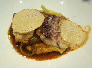 Zeebaars, witlof & foie gras